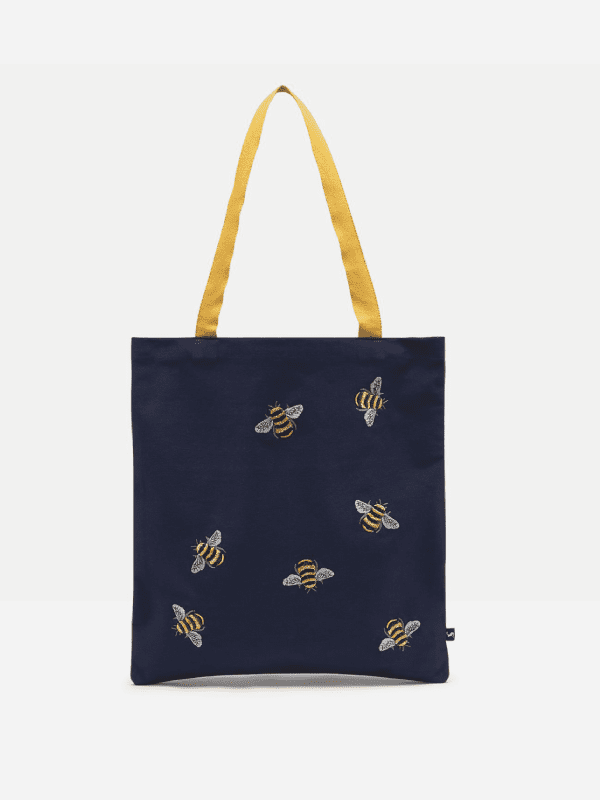 joules embellished navy bee tote bag