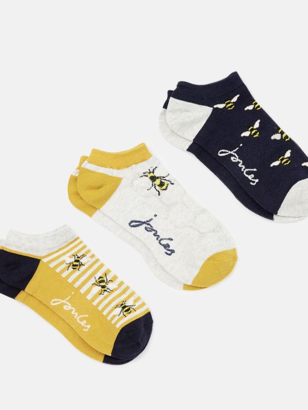 joules 3 pack of bee trainer socks