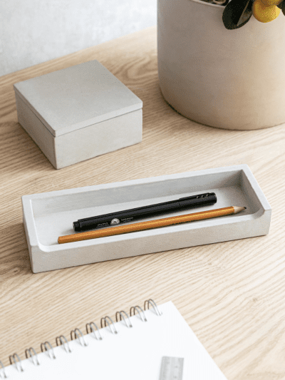Tipton Box Pen Holder Cement