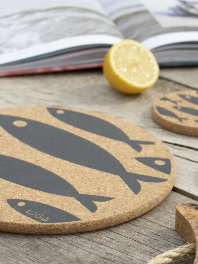 Grey Fish Placemats and Coasters by Love Liga