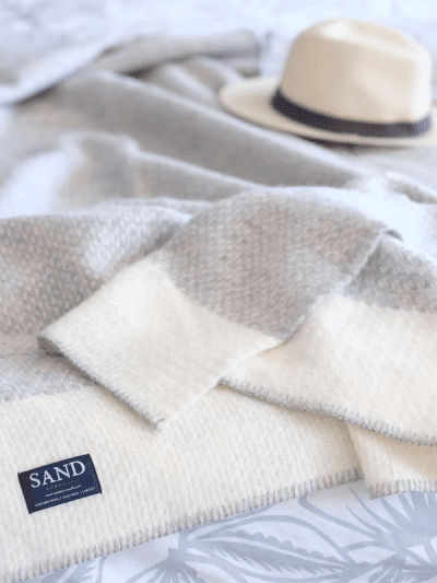 Crossweave Cream Pure New Wool Blanket/Throw