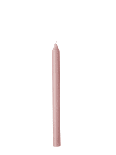 Dusty Heather Pink Rustic Taper Candle