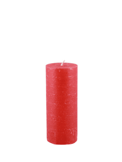 Red Rustic Pillar Candle