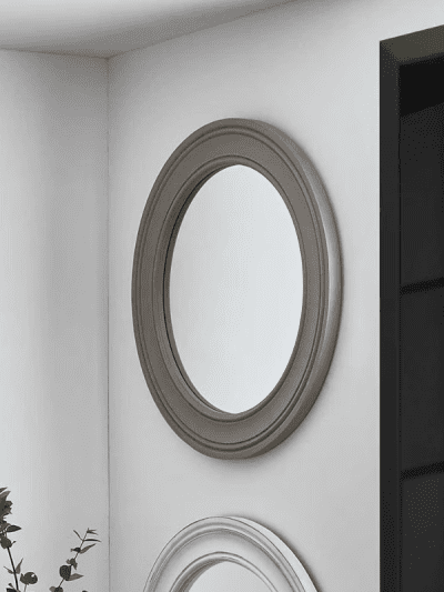 Natural Wood Round Wall Mirror