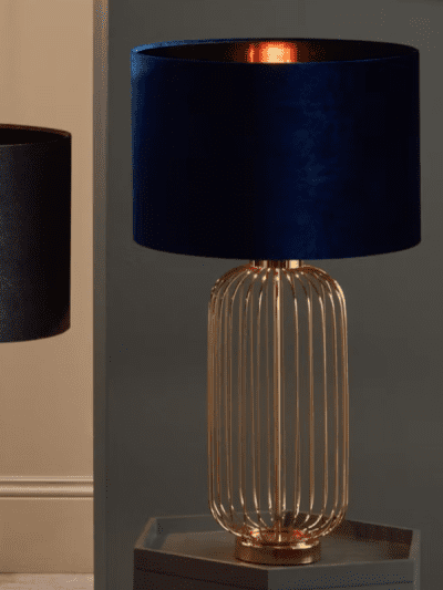 French Gold Metal Wire Tall Table Lamp