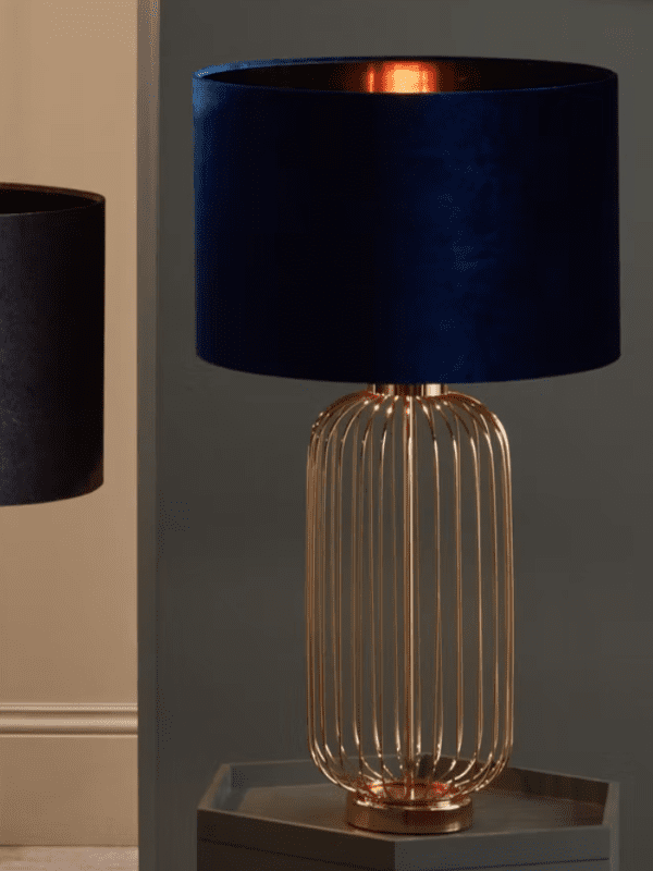 French Gold Metal Wire Tall Table Lamp