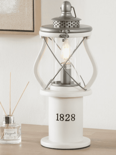 Gibson White Wood Lantern Table Lamp