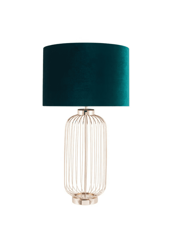 French Gold Metal Wire Tall Table Lamp - Image 2