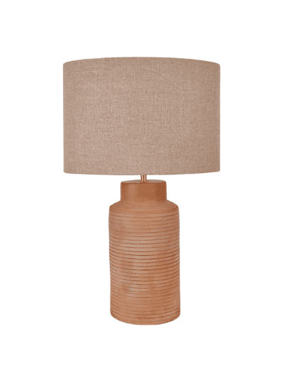 Sierra Natural Tall Ribbed Terracotta Table Lamp Base