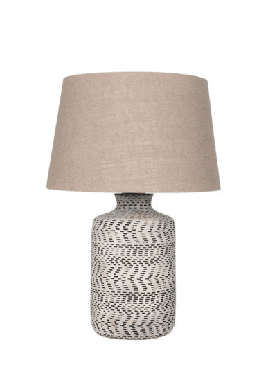 Atouk Textured Natural and Black Stoneware Table Lamp
