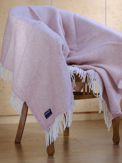 Beehive Dusky Pink Pure New Wool Sand Blanket