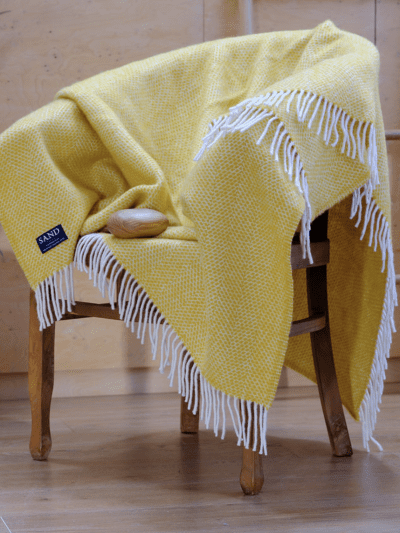 Beehive Yellow Pure New Wool Sand Blanket