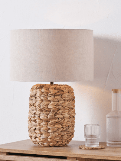 Zadi Natural Plaited Tall Water Hyacinth Table Lamp