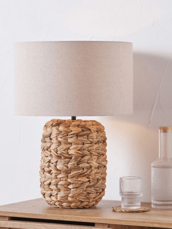 Zadi Natural Plaited Tall Water Hyacinth Table Lamp