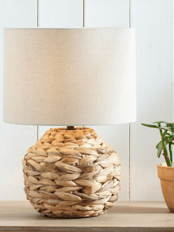Zadi Natural Plaited Water Hyacinth Table Lamp