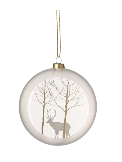 Christmas Frosted Glass Bauble Deer by Rader Design