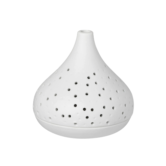 Unglazed porcelain Räder Wonder Light with perforated dot design, small.