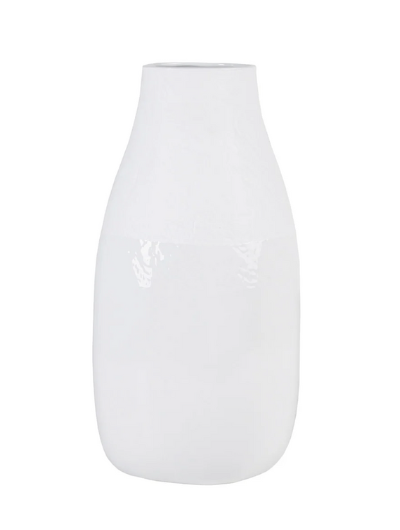 Rader Freeform porcelain vase by Sarah Blienert featuring smooth and textured surfaces in an organic, handmade-inspired design. Plain