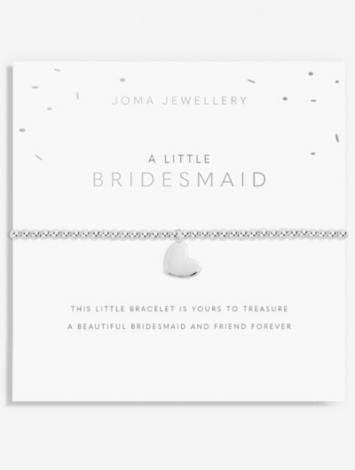 Joma Jewellery A Little Bridesmaid silver-plated bracelet with charm on sentiment card.