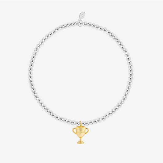 Joma Jewellery A Little Number 1 Mum silver-plated bracelet with gold charm on sentiment card.