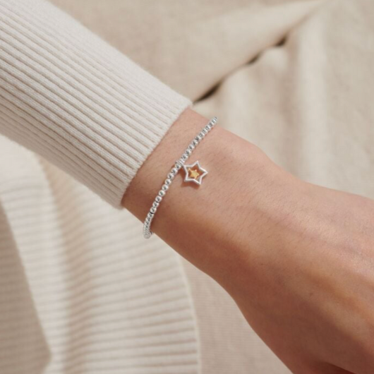 Joma Jewellery A Little Someone Special silver-plated bracelet with star charm on sentiment card.