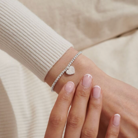 Joma Jewellery A Little Terrific Thirty silver-plated bracelet with heart charm on sentiment card.