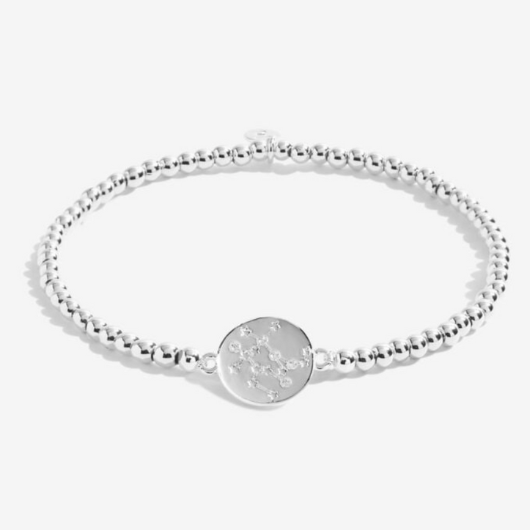 Joma Jewellery A Little Gemini silver-plated bracelet with CZ star sign charm on sentiment card.