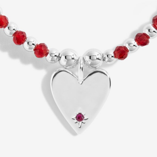 Colour Pop Marvellous Mum bracelet with coloured crystal beads and silver heart charm on sentiment card.