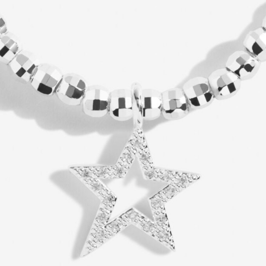 Faceted A Little Have A Magical Birthday bracelet with pavé star charm on sentiment card.