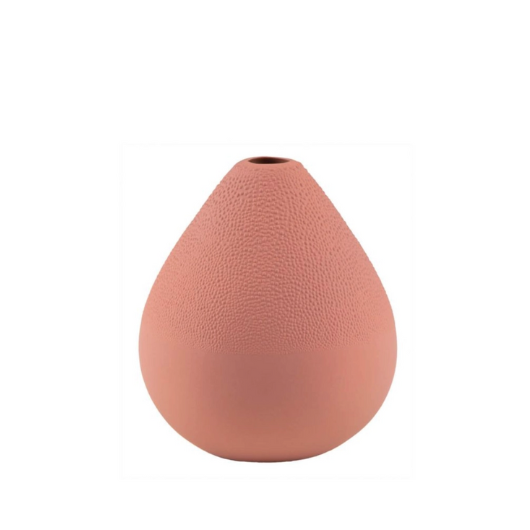 Räder mini powder pink beaded porcelain bud vase, 10×8 cm, hand-applied beaded texture and glazed interior.
