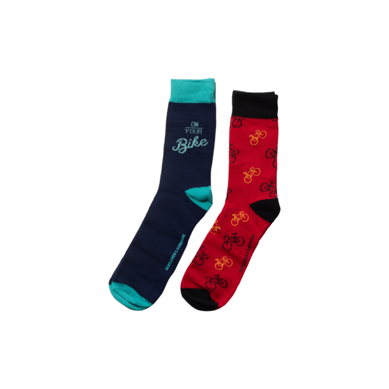 Cycling-themed crew socks by Gentlemen’s Hardware in UK size 8–12.