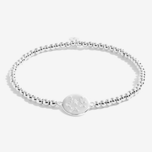 Joma Jewellery A Little Sagittarius silver-plated bracelet with CZ star sign charm on sentiment card.