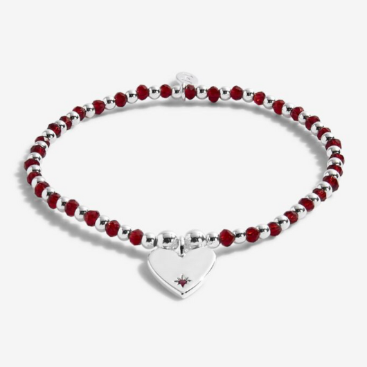 Colour Pop Marvellous Mum bracelet with coloured crystal beads and silver heart charm on sentiment card.