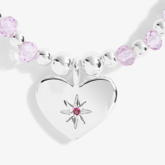 Colour Pop Birthday Girl bracelet with coloured crystal beads and silver-plated charm on sentiment card.