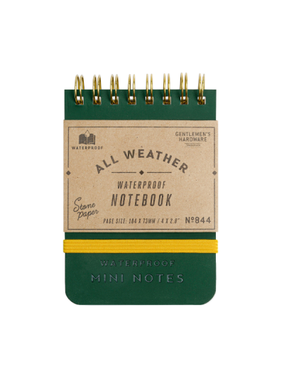 Gentlemen’s Hardware Pocket Waterproof Notebook with 120 stone-paper pages.