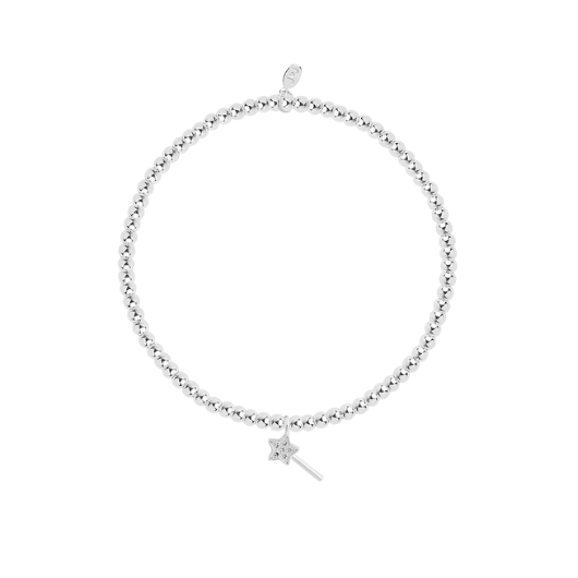 Joma Jewellery A Little Fairy Grandmother silver-plated bracelet with wand charm on sentiment card.