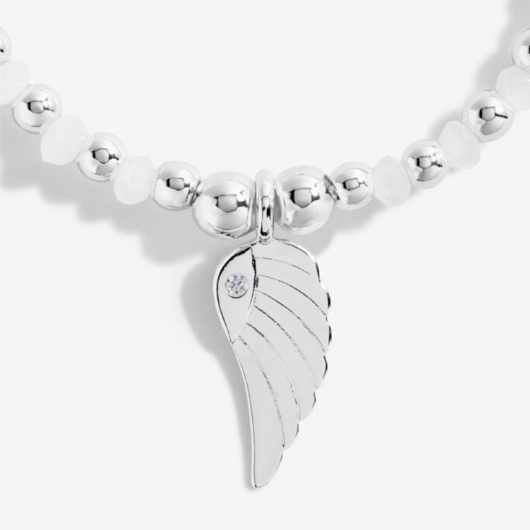 Joma Jewellery A Little Guardian Angel bracelet with coloured crystal beads and angel charm on sentiment card.