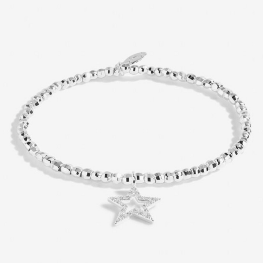 Faceted A Little Have A Magical Birthday bracelet with pavé star charm on sentiment card.