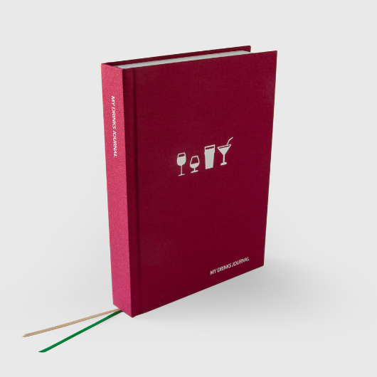 Tasting Notes Journal for wine, beer and cocktails with hardback cloth cover and guided pages.