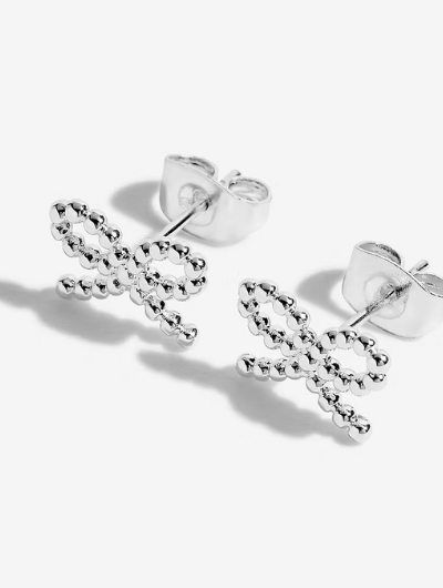 Silver-plated bow stud earrings – Joma Jewellery Treasure the Little Things Birthday Girl Earrings in gift box.