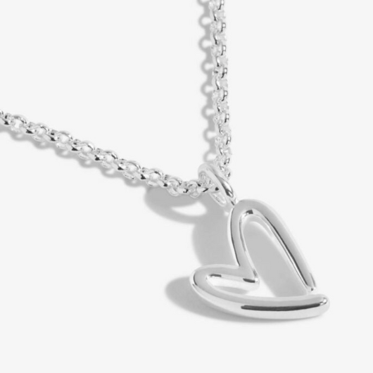 Joma Jewellery A Little Best Friend silver-plated necklace with heart charm on sentiment card.