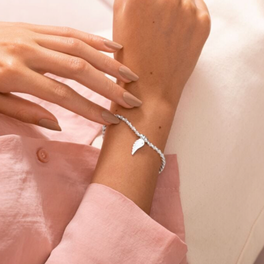 Joma Jewellery A Little Guardian Angel bracelet with coloured crystal beads and angel charm on sentiment card.