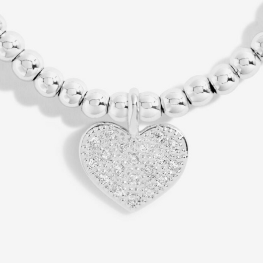 Joma Jewellery A Little Terrific Thirty silver-plated bracelet with heart charm on sentiment card.