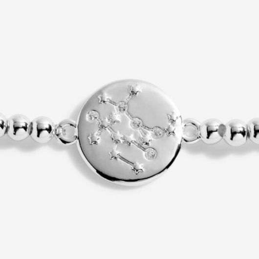 Joma Jewellery A Little Gemini silver-plated bracelet with CZ star sign charm on sentiment card.