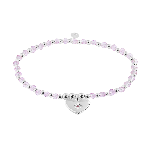 Colour Pop Birthday Girl bracelet with coloured crystal beads and silver-plated charm on sentiment card.