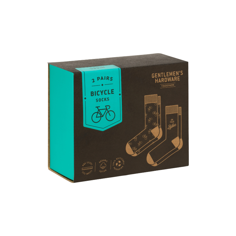 Cycling-themed crew socks by Gentlemen’s Hardware in UK size 8–12.