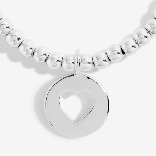 Joma Jewellery A Little Mother In Law silver-plated bracelet with charm on sentiment card.
