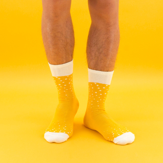Beer Socks packaged in novelty beer cans in Ale, Lager and Stout designs.