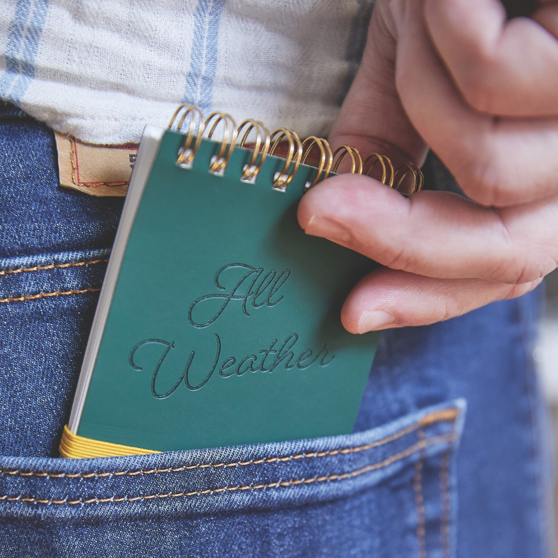 Gentlemen’s Hardware Pocket Waterproof Notebook with 120 stone-paper pages.