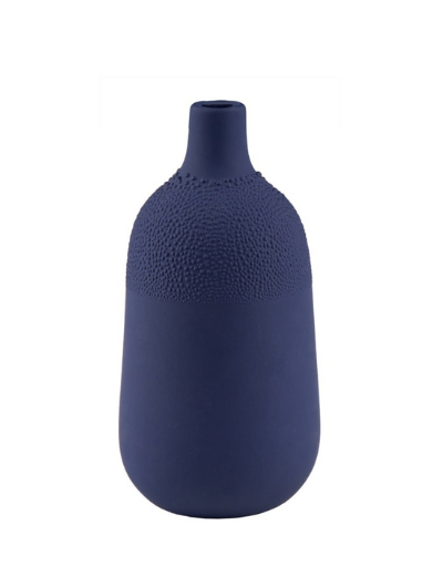 Räder Indigo Beaded Glazed Stoneware Vase